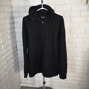 George Men's Size Large Black Fleece Lined Full Zip Hoodie